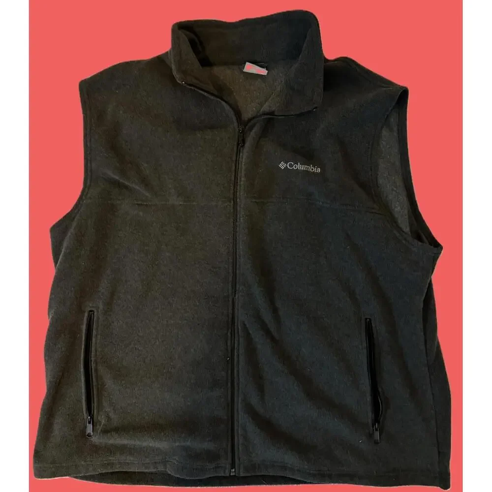 Columbia Sportswear Gray Vest Men's XXL Full Zip & 2 Pockets